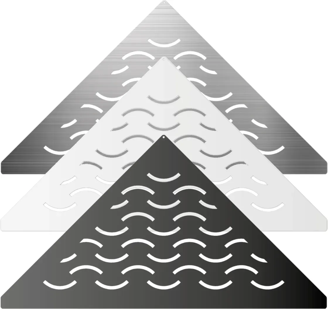 Duschablage V2A (gleichschenklig) Design-Wave | weiß matt