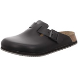 BIRKENSTOCK Boston SL (Superlauf) geschlossener Lederschuh mit normalem Fußbett aus Kork und Verloursleder und Rutschfester Gummi-Eva-Sohle - Modell 60194 - Farbe Schwarz - Größe 47 - 47 EU