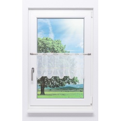 Wellen - Scheibengardine Plauener Spitze "(BxH) 16,4cm * 30cm" hellgelb/Gelb