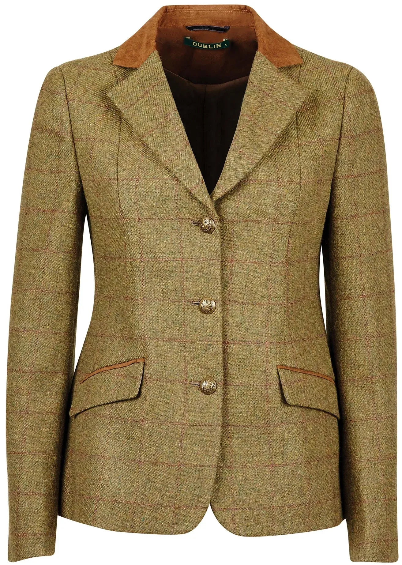 Dublin Albany Damen Tweed Jacke mit Wildlederkragen