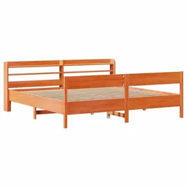 vidaXL Massivholzbett 200 x 200 cm Braun