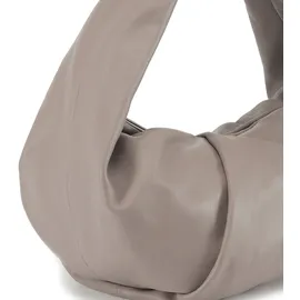 LES VISIONNAIRES Greta Essential Schultertasche Leder 43 cm grau