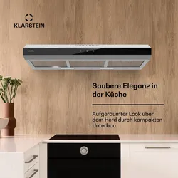 Contempo Neo Unterbauhaube Abluft/Umluft 175 m3/h Abluftleistung SenseControl integrierte Touch-Steuerung Edelstahl / Acrylglasfront