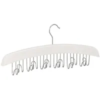 Relaxdays Gürtelhalter 2 x Lotusholz Weiß/Silber