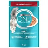 Purina One Adult Rind/Karotte Katzenfutter nass 52 x 85 g