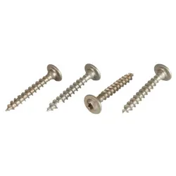 Schrauben für Bodenhülsen – 7 x 50 mm, verzinkter Stahl, selbstschneidend, 4er-Set, passend für Einschlagbodenhülsen 9 x 9 cm, ohne Vorbohren