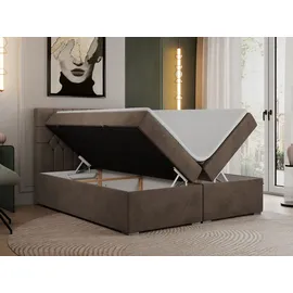 MKS Boxspringbett 160 x 200 cm H4 Braun
