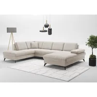 sit&more Wohnlandschaft SIT & MORE "Morris Jubi U-Form, B: 300 cm", beige (creme), B:300cm H:83cm T:202cm, 100% Polyester, Sofas, Wohnlandschaft, mit Armteilfunktion & 1 Zierkissen, optional Bettfunktion