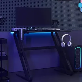 vidaXL Gaming-Schreibtisch ZZ-Gestell Schwarz und Rot