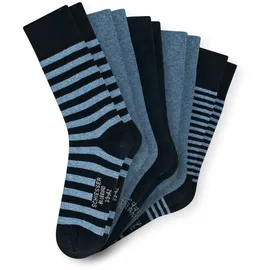 SCHIESSER Socken 5er Pack Blau/gestreift 43-46