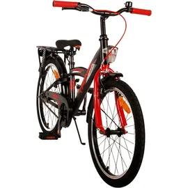 tpfsports Thombike Kinderfahrrad - Jungen - 20 Zoll - Rücktritt + Handbremsen - Schwarz/Rot