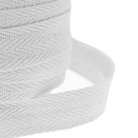 JJOnlinestore - Baumwolle, 25 mm, 2.54 cm Herringbone Twill, Schneidern Nähen Handwerk Schürze, Wimpelkette, weiß, 20 Meter