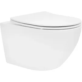luxebath Spülrandlos Hänge WC Nano Beschichtung Weiß Matt WC-Sitz