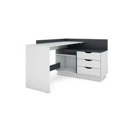 byLIVING Winkelschreibtisch Belfast Weiß / Anthrazit