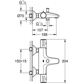 Grohe Grohtherm 800 Thermostat-Wannenbatterie DN 15 (34567000)