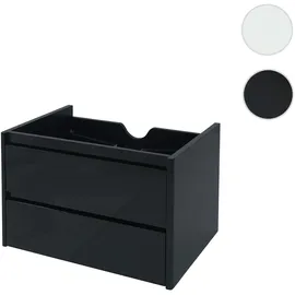 Mendler Waschbeckenunterschrank HWC-B19, Waschtischunterschrank Waschtisch Badezimmer, hochglanz Soft-Close 50x60cm ~ schwarz