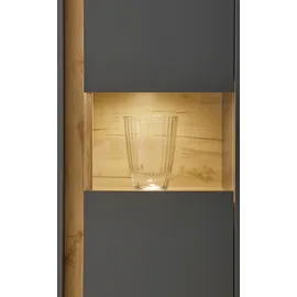 Home Affaire Wohnwand HOME AFFAIRE "City/Giron, moderne Anbauwand, Komplettset in vielen Farben verfügbar", grau (anthrazit), B:190cm H:155cm T:40cm, Holzwerkstoff, Kastenmöbel-Sets, Wohnwand, enthält drei Vitrinen