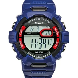 Scout Quarzuhr 0 mm Kunststoff Blau Silikonarmband Blau