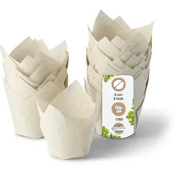 BIOZOYG 1150 Stück Muffinförmchen aus Graspapier   Umweltfreundlich, Ofen- und Mikrowellengeeignet, Cupcake Förmchen - Recycelbar und Festlich