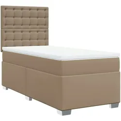 vidaXL Boxspringbett Matratze Cappuccino-Braun 100x200cm Kunstleder