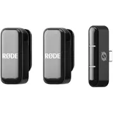 RØDE Microphones RØDE Wireless Micro - Kompaktes drahtloses Mikrofon, Zwei Mikrofone mit Ladehülle für die Erstellung von Inhalten auf dem Smartphone - USB-C, Schwarz