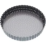 Master Class MasterClass Crusty Bake 20 cm gelochte Quicheform mit PTFE-, PFOA- und BPA-freier Antihaftbeschichtung, robuster, 1 mm dicker Boden aus Kohlenstoffstahl, geriffelt, grau