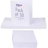 Craft UK Limited Craft UK 996 4 x 4 Zoll Karte und Umschlag mit 50 Stück - Weiß