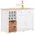 SoBuy Kücheninsel mit 2 Rattankörben Küchenschrank Sideboard Buffet KNL05-W