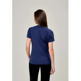 BENCH Rundhalsshirt "ALCYONE", Damen, Gr. 42, blau (navy), Jersey, Obermaterial: 100% Baumwolle, unifarben, Rundhals, Shirts Rundhalsshirt