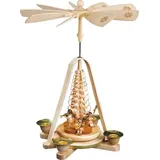 Richard Glaesser Weihnachtspyramide Pyramide Engel natur, Höhe: 28 cm, Handwerkskunst aus dem Erzgebirge