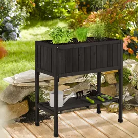 Relaxdays Hochbeet 80 x 74 x 38 cm Schwarz