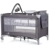 Chipolino Reisebett, Luna 2 Ebenen Wickelauflage klappbar Spielbogen Faltmatratze hellgrau Kunststoff, 60x120 cm, Babymöbel, Babybetten, Reisebetten