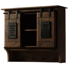 MASSIVMOEBEL24.DE Wandgarderobe 90 x 30 x 75 cm Braun