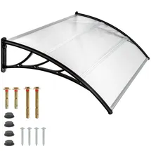 Tectake Vordach 150 x 93 cm transparent