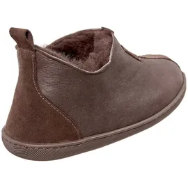 Vanuba Kalahari Handmade Damen Hausschuhe, Naturleder, 100% Schafwolle, Warme und Bequeme Hausschuhe, Leder Harz Braun/Braun, 41