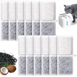 YOUNGSAY 12 STK Katzenbrunnen Filter, 11,5 x 4,5 cm Trinkbrunnen Filter, Katzen Trinkbrunnen Filter mit Harz und Aktivkohle für Katzentrinkbrunnen mit Bewegungsmelder