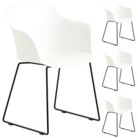 IDIMEX Esszimmerstuhl FORO (4 St), 4er Set Gartenstuhl aus Kunststoff und Alu schlanker aus Polypropylen weiß