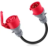 KAOLALI Starkstrom Adapter Cee Adapter 32a auf 16a, 5 * 2.5mm2 Starkstromkabel 16A, für Industrie und Haushalt