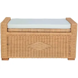 MiaMöbel Rattantruhe/Sitztruhe 'Isabela' honig 100% Baumwolle, Rattan
