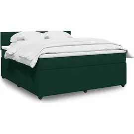 vidaXL Boxspringbett 180 x 200 cm Dunkelgrün