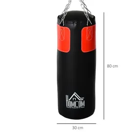 Homcom Boxsack mit Boxhandschuhen schwarz, BxHxL: 30 x 120 x 30 cm