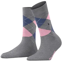 Burlington Damen Socken - Covent Garden, Rautenmuster, Onesize Grau/Blau/Rosa 36-41