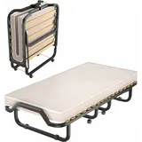 200x90cm Gästebett klappbar, auf Rädern, mit Matratze aus Rückstellschaum, bis 120 kg, Einzelbett Klappbett - Costway