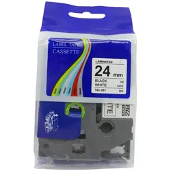 Schriftbandkassette TZc-251 Schwarz auf weißem Band