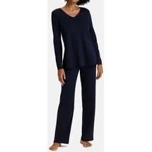 Hanro Pyjama unifarben Blau M