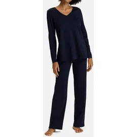 Hanro Pyjama unifarben Blau M