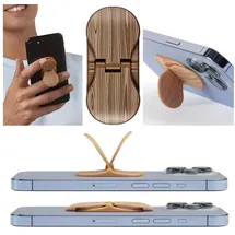 Bookchair Zipgrips Holzoptik – 2-in-1 Handygriff & Aufsteller