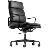 Vitra Bürodrehsessel Soft-Pad Leder Premium F schwarz, Designer Charles & Ray Eames, 102-114x58x59-65 cm