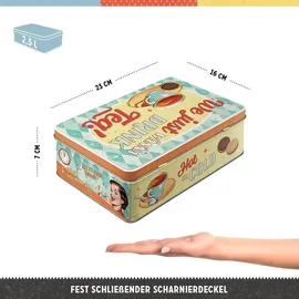 Nostalgic Art Teedose rechteckig blau/weiß/gelb 2,5 l