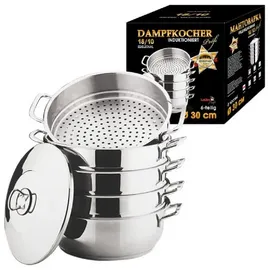 Legro Mantowarka Induktion Dampfgarer Dampfkocher 6 Tlg. Edelstahl 30 cm